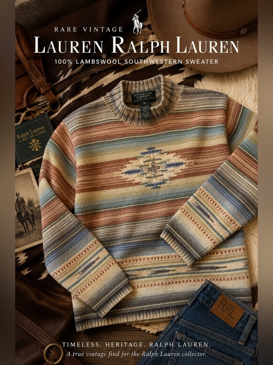 Ralph Lauren Sweaters - Ralph Lauren Rate Vintage Southwestern Stripe Mock Neck Sweater